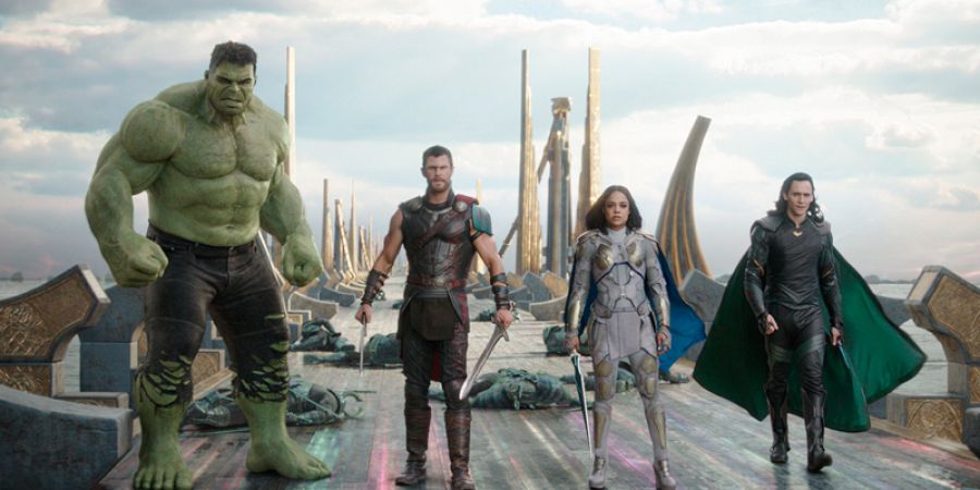 Hulk, Thor, Valkiria y Loki