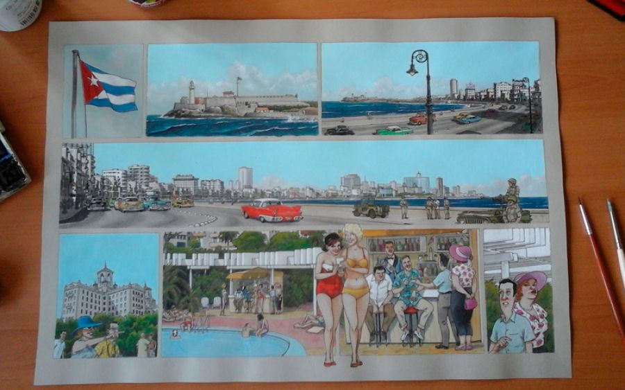 Ilustración original de 'Arde Cuba'