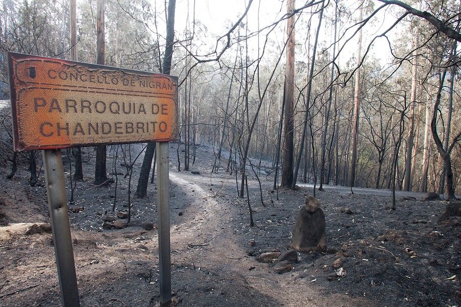 Una de las poblaciones gallegas arrasadas por el fuego