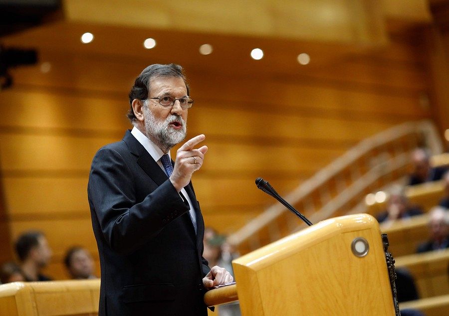 El presidente Rajoy durante su intervención el viernes 27 en el Senado