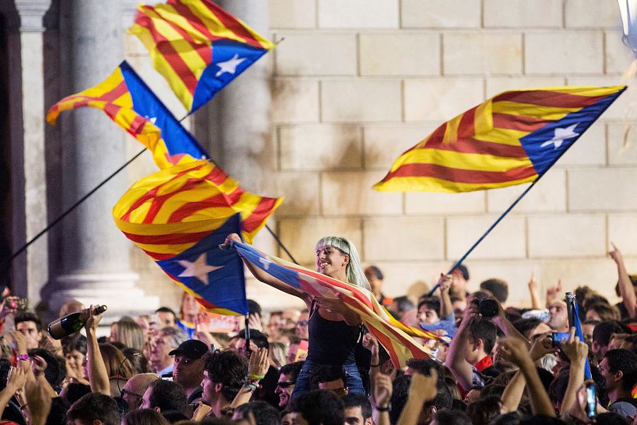 'Esteladas' en la Plaza de Sant Jaume