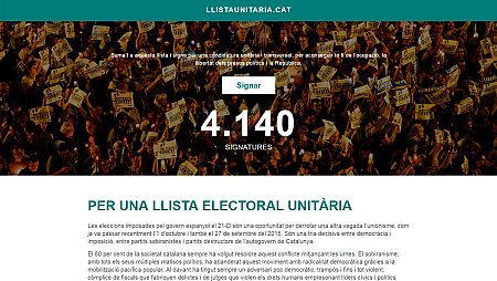 Web que pide que haya una lista unitaria de los soberanistas el próximo 21D