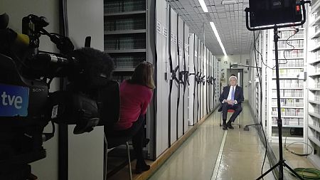 El protagonista Luis del Olmo, en el archivo de RNE