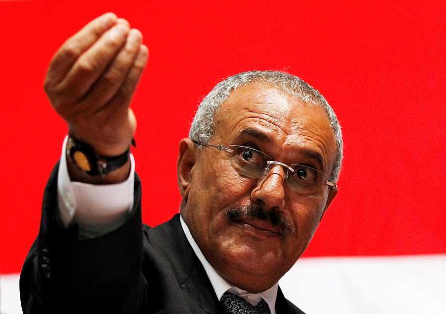 El expresidente de Yemen Alí Abdalá Saleh, durante un mitin celebrado en Saná en 2011