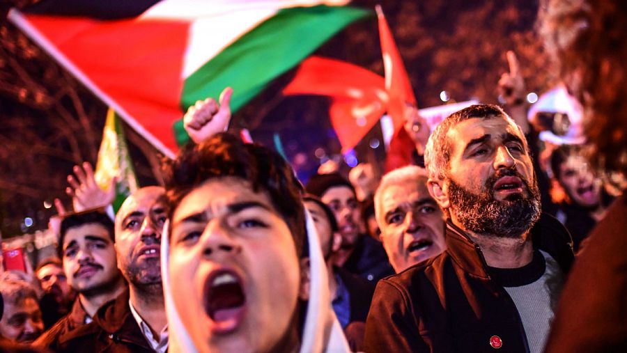 Protestas en Estambul en contra de Trump y EE.UU.