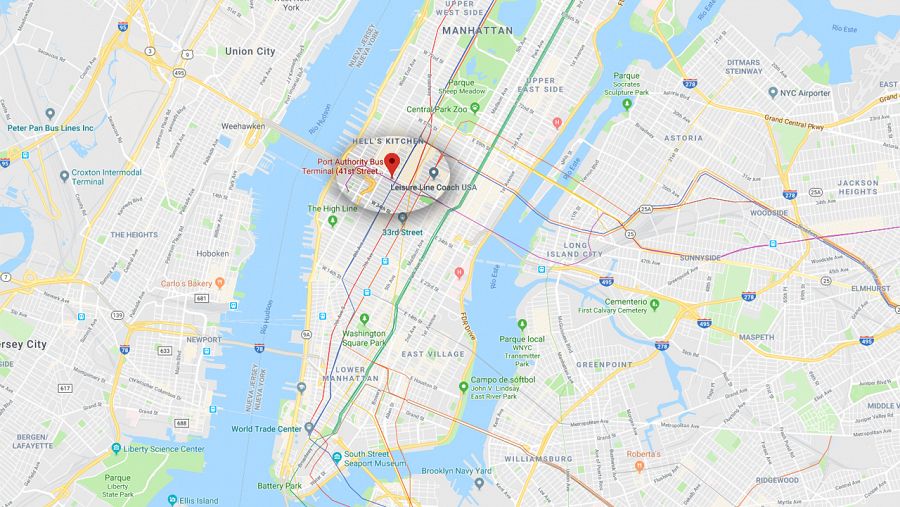 Localización del lugar de la explosión este lunes en Manhattan, Nueva York