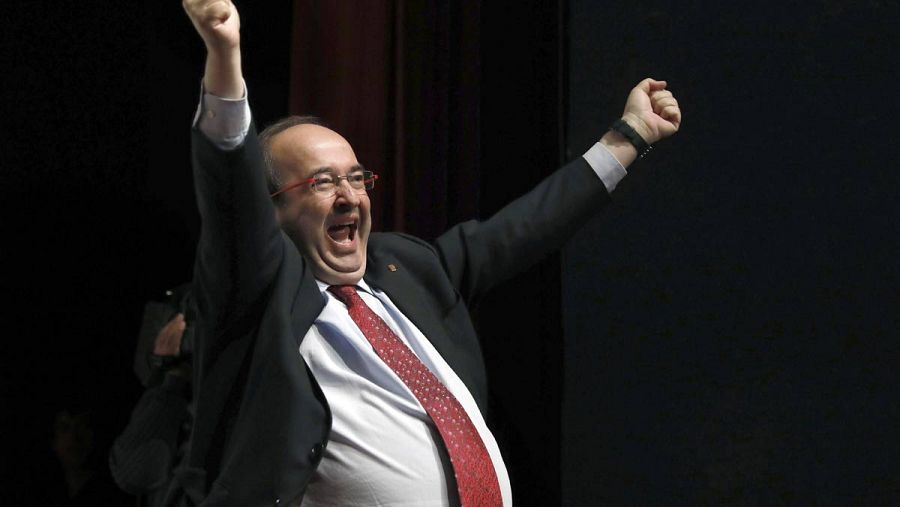 Iceta, expresivo, en un acto electoral del 21-D.