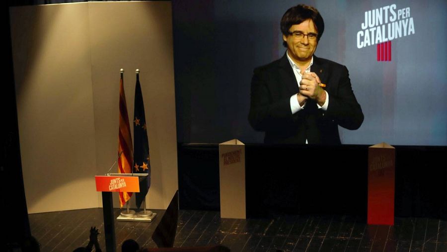 Puigdemont participa por videoconferencia en campaña