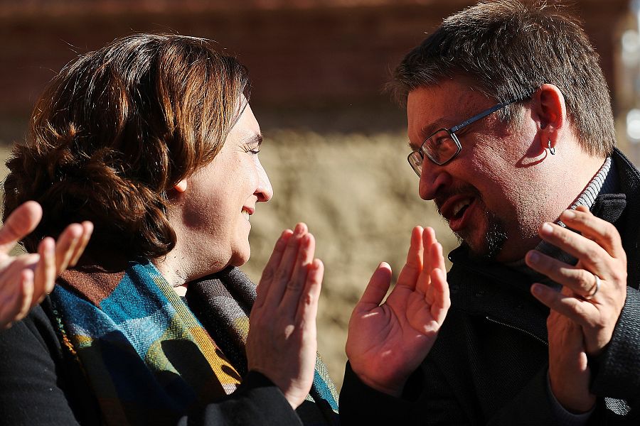 Ada Colau y Xavier Domènech, referencias de los 'comunes' en Cataluña