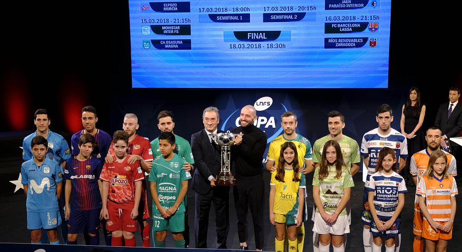 Imagen del sorteo de la Copa de España de Fútbol Sala 2018.