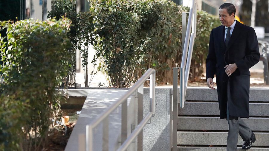 El exministro Eduardo Zaplana a su llegada a la Audiencia Nacional