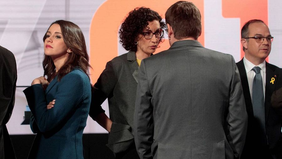 Los candidatos en el debate de TV3.