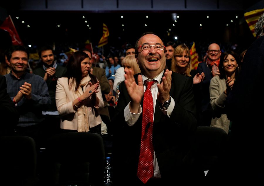 Miquel Iceta (PSC) sonríe en el mitin final de su campaña para el 21-D
