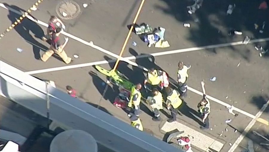 Vista áerea de la zona del atropello en Melbourne