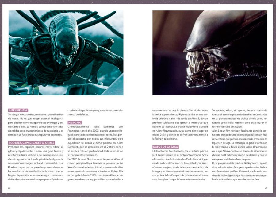 Páginas del libro 'Alienciclopedia'