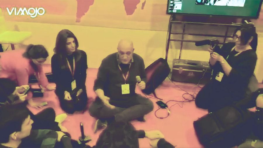 Los alumnos de @uchceu participan en el curso de periodismo móvil #Mojo del @instituto_rtve ¿@rtve @oi2rtve