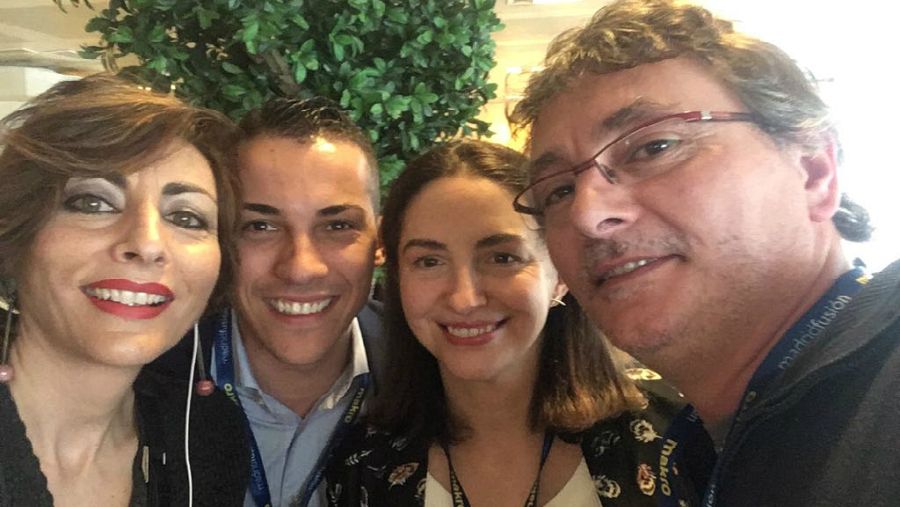 Mamen Asencio con Guillermo Cruz, Elena Arzak y Andoni Luis Aduriz.