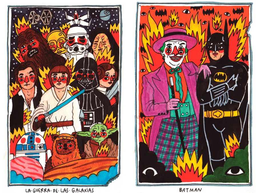 Ilustraciones del libro '100 películas sin las que no podría vivir'