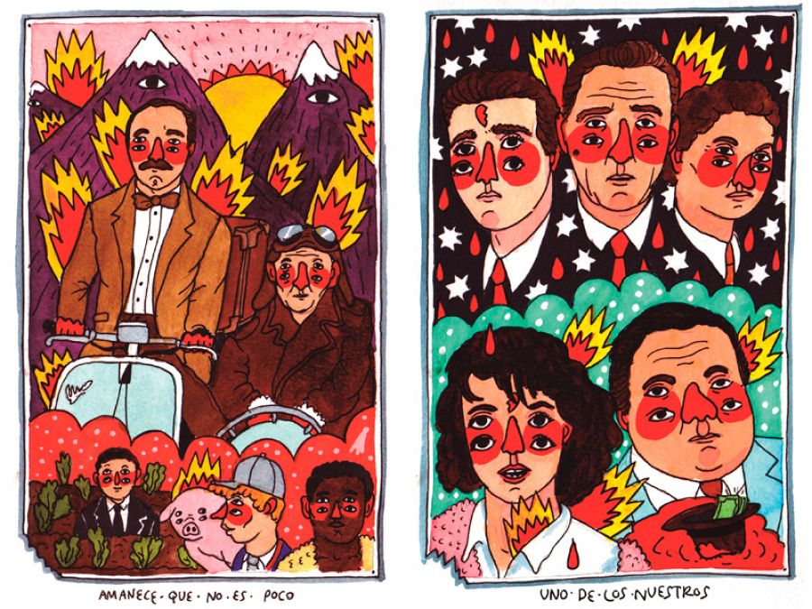 Ilustraciones del libro '100 películas sin las que no podría vivir'