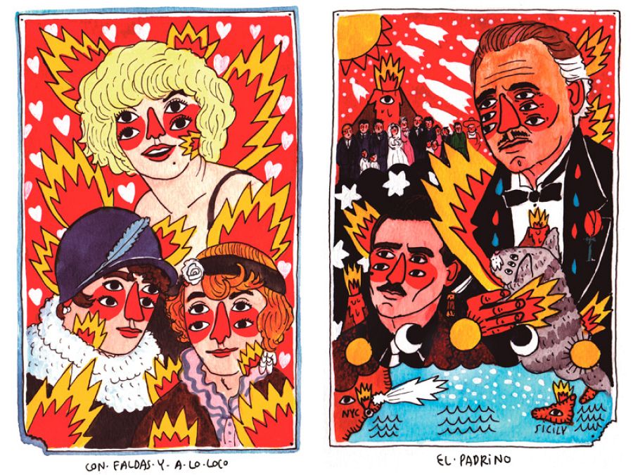 Ilustraciones del libro '100 películas sin las que no podría vivir'