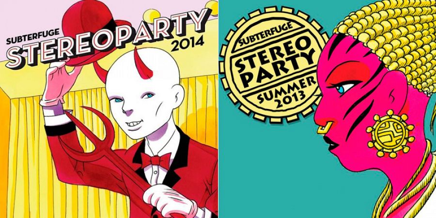 Portadas de MIguel Ángel Martín para los recopilatorios 'StereoParty' de Subterfuge Records