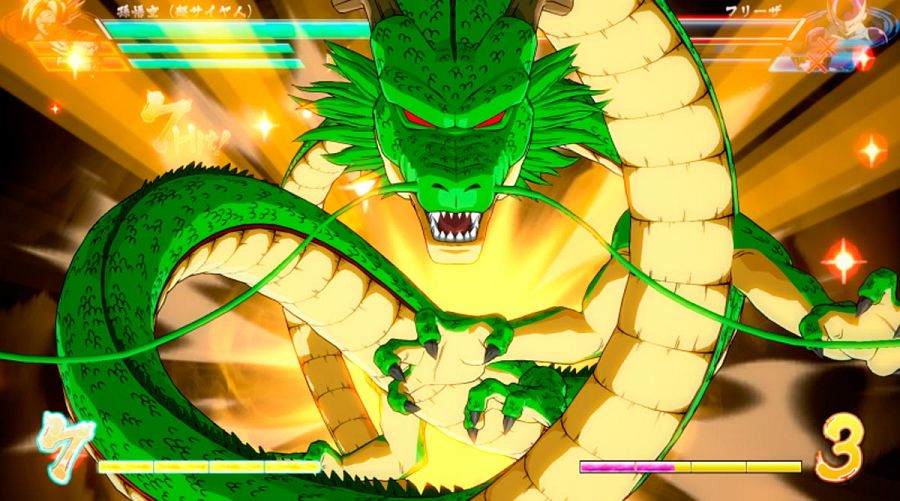 Shenron tras ser invocado por las bolas mágicas.