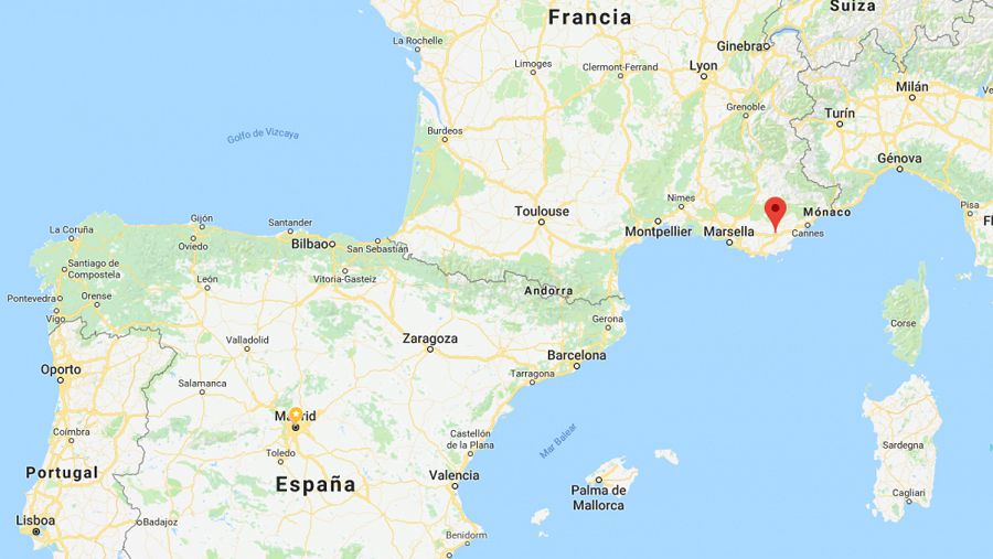 Mapa con la ubicación aproximada de la zona donde se ha producido el accidente