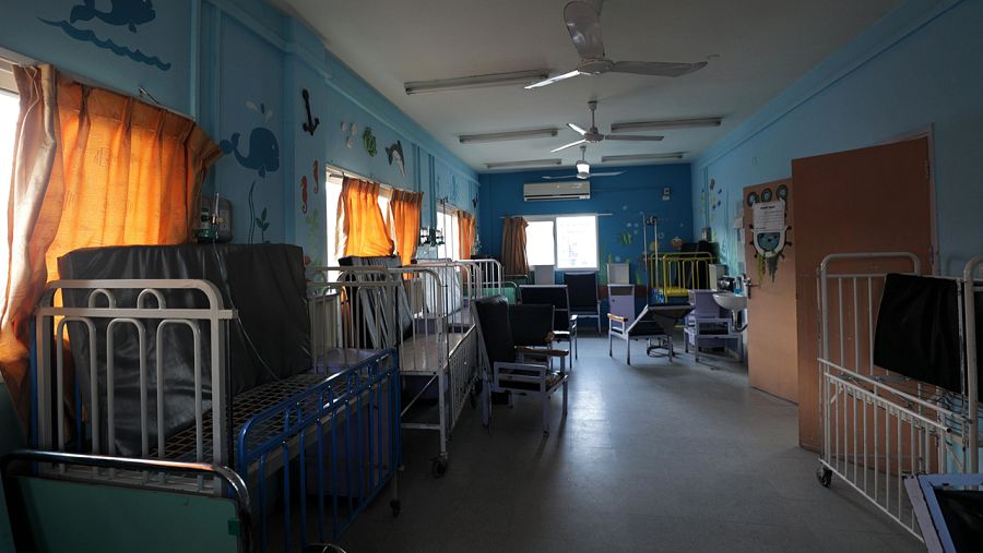 Vista del hospital Beit Hanun en Gaza, cerrado en enero