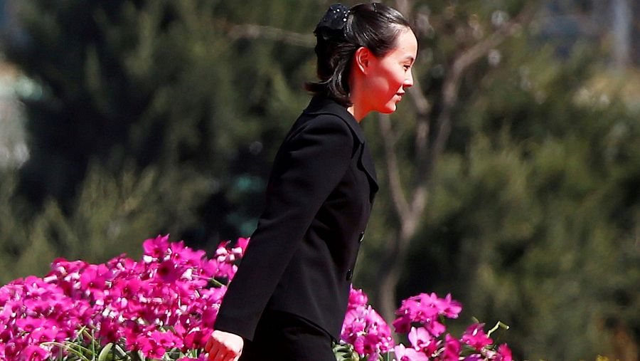 Imagen de archivo de Kim Yo jong, hermana del líder norcoreano Kim Jong un, durante una ceremonia en Pyongyang el 13 de abril de 2017