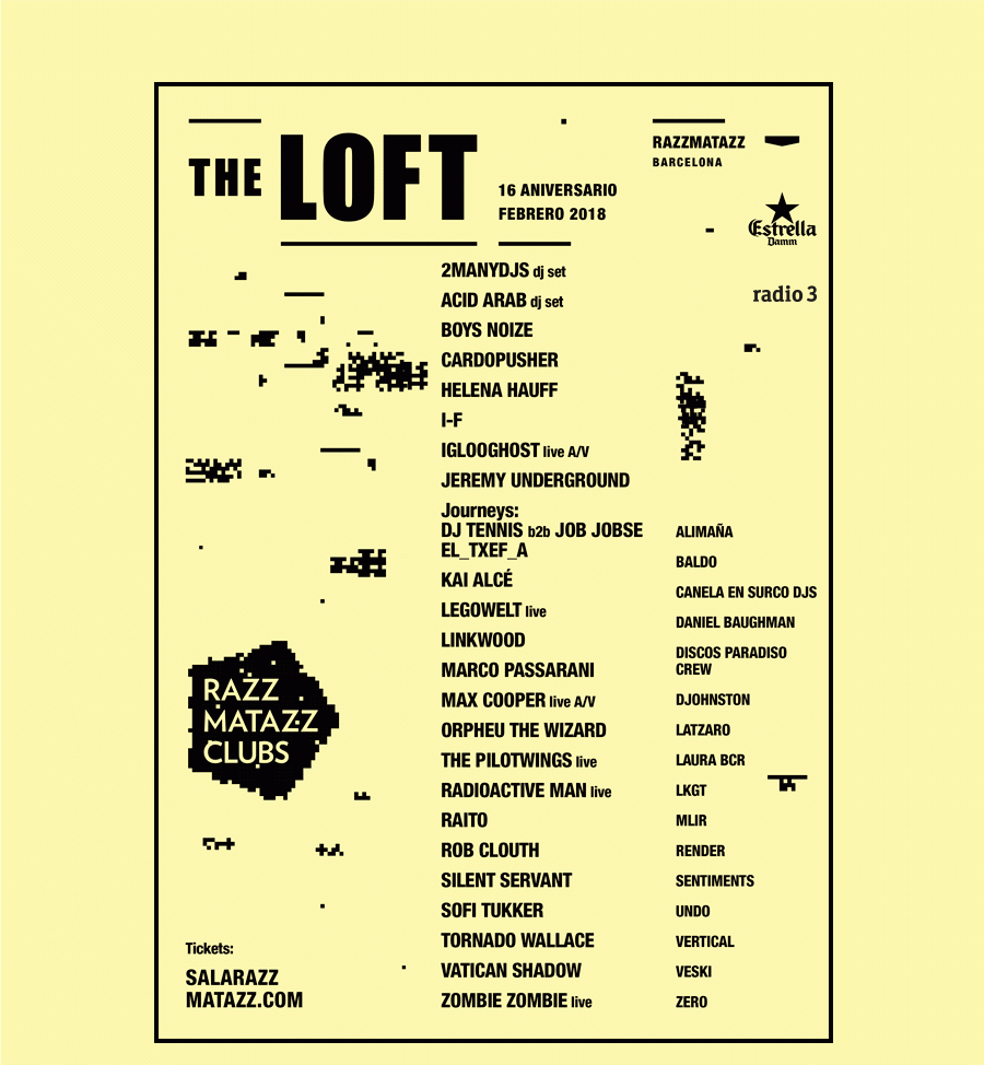 Cartel completo del 16º aniversario de The Loft