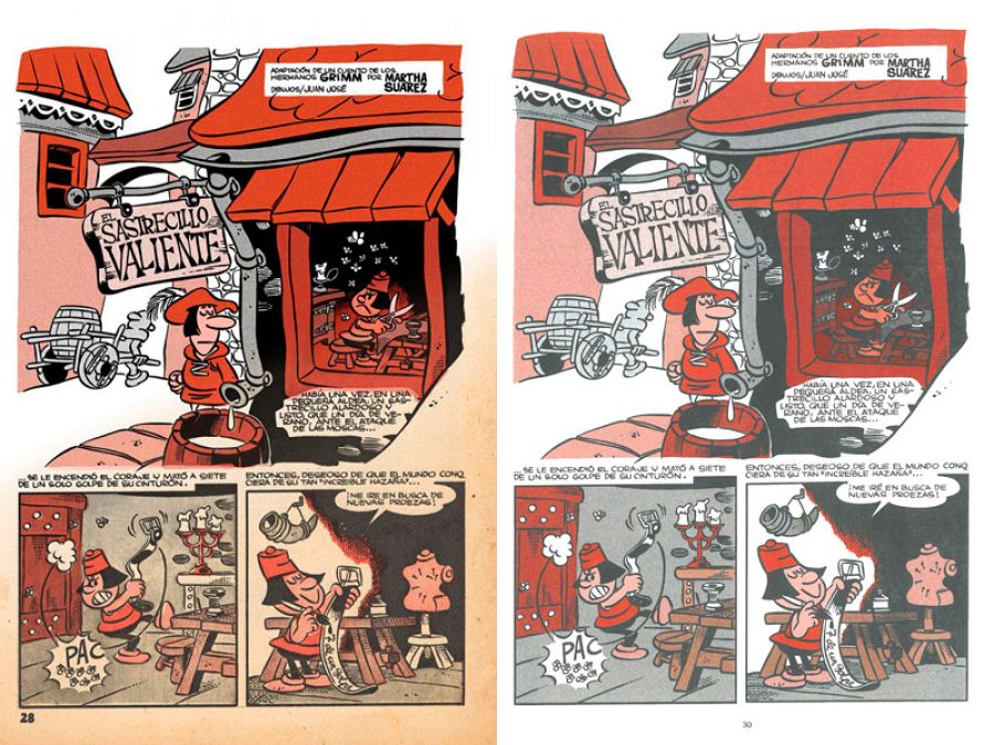 Muestra del trabajo de restauración de las páginas