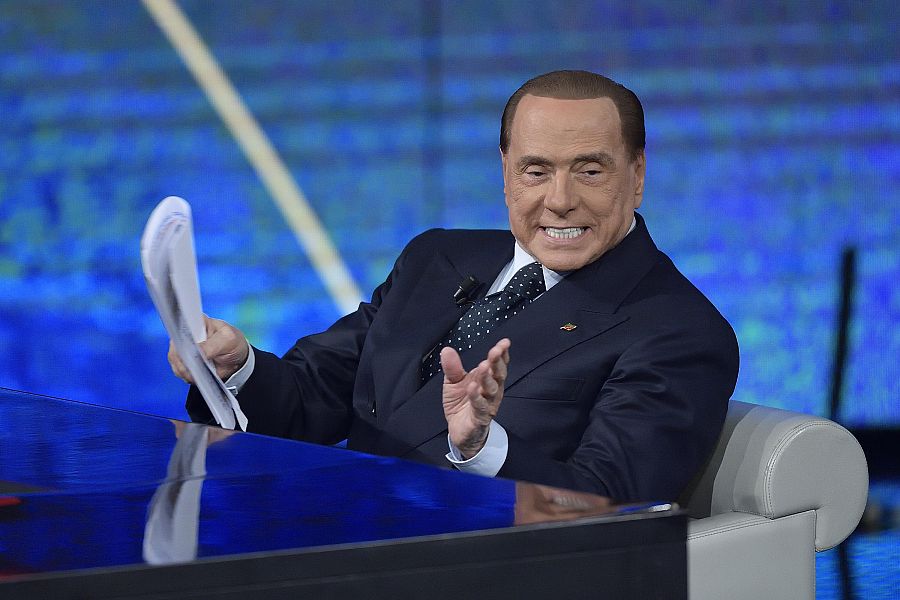 El exprimer ministro y líder de Forza Italia, Silvio Berlusconi, antes de una entrevista en la RAI