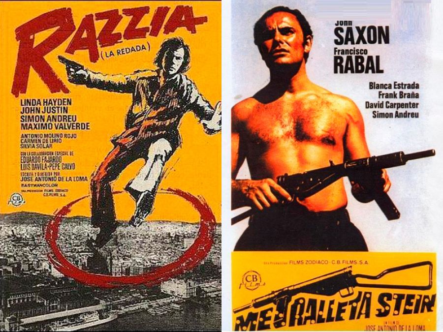 Carteles de 'La redada' y 'Metralleta Stein', de la trilogía del comisario Mendoza