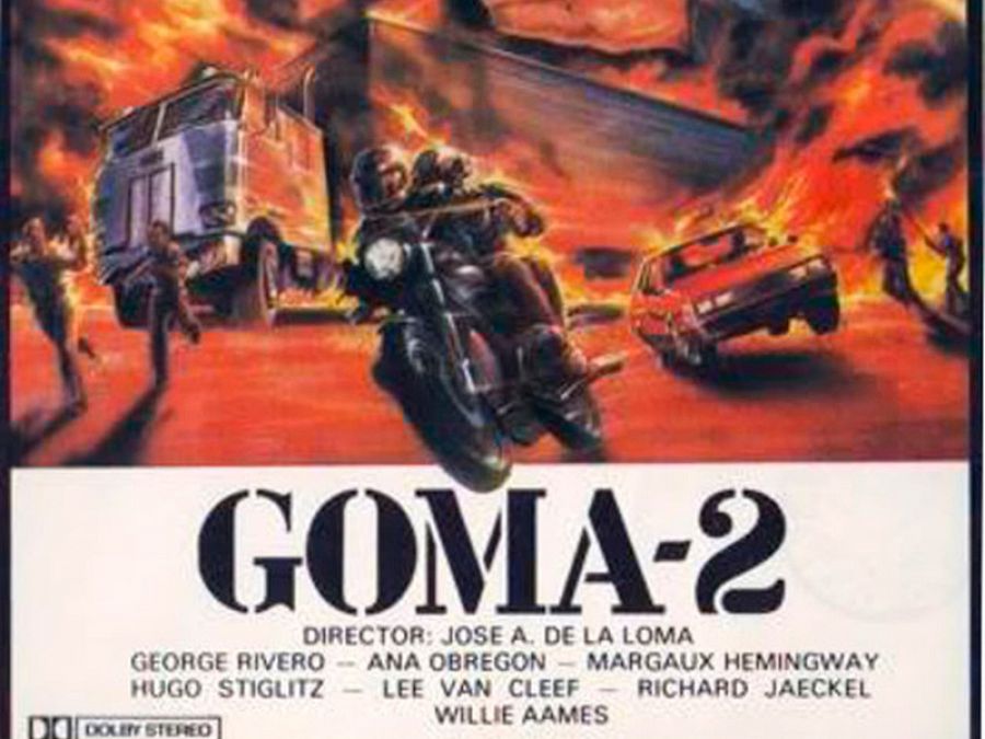 Fragmento del cartel de 'Goma-2', una película con Lee Van Cleef y Ana Obregón