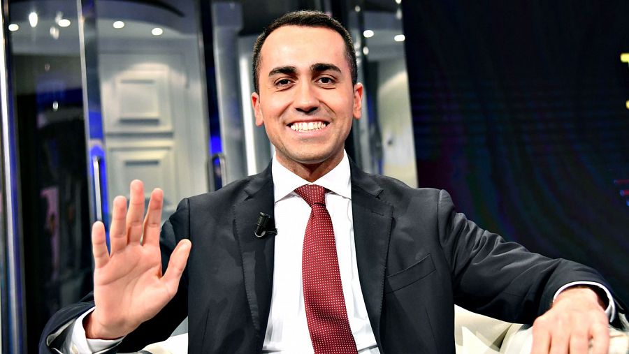 El candidato del Movimiento Cinco Estrellas, Luigi di Maio, poco antes de una entrevista en televisión