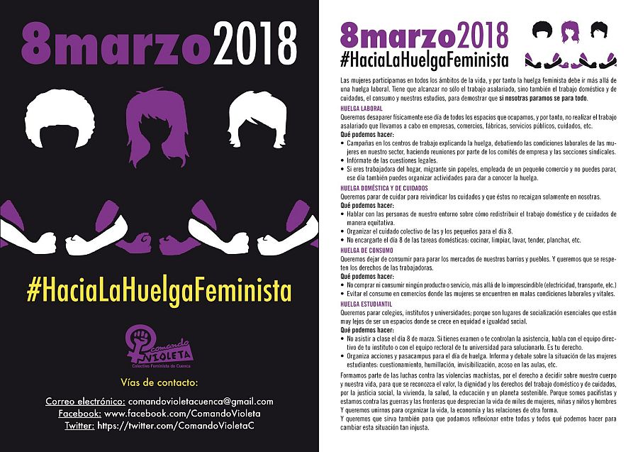 #HaciaLaHuelgaFeminista, panfleto de la Comisión8M