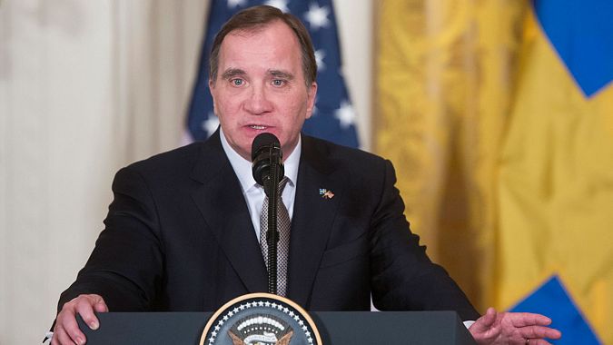 El primer ministro sueco, Stefan Lofven, durante su intervención en la Casa Blanca