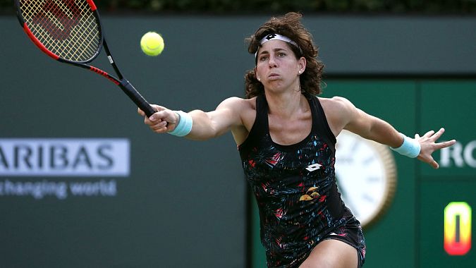 Carla Suárez, en un instante del partido ante Svitolina