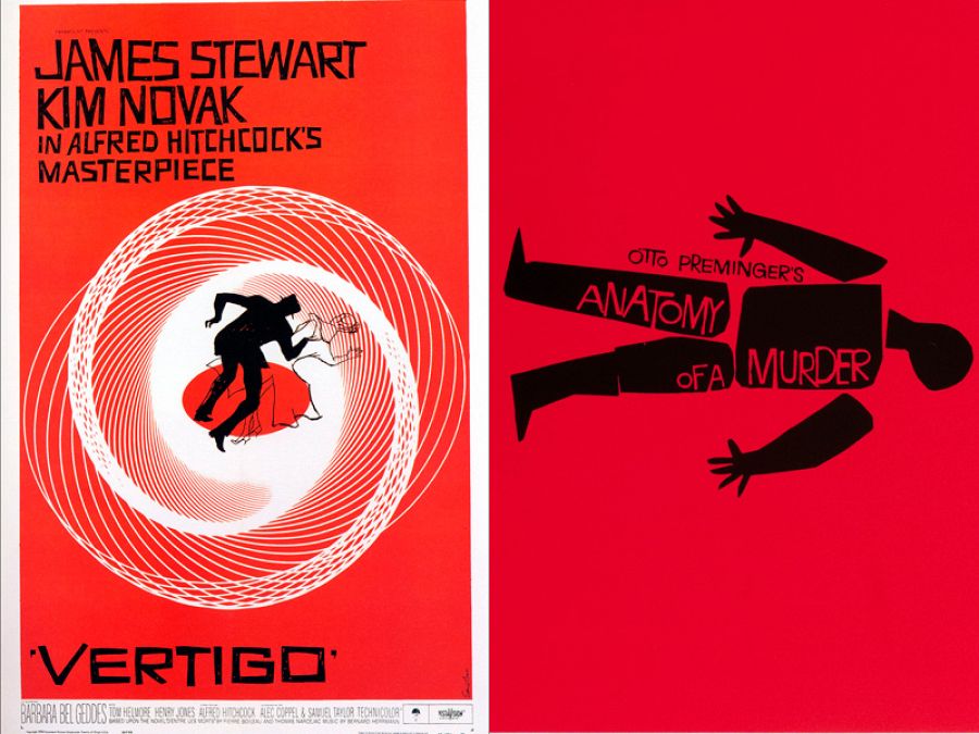 Carteles de Saul Bass para 'Vértigo' y 'Anatomia de un asesinato'