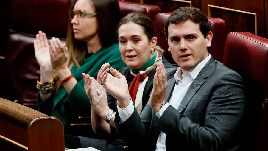 El líder de Ciudadanos, Albert Rivera, durante el pleno del Congreso