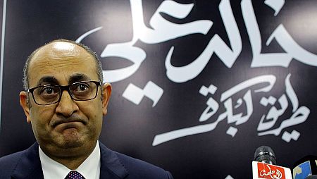 El excandidato presidencial egipcio Khaled Alí, durante una rueda de prensa