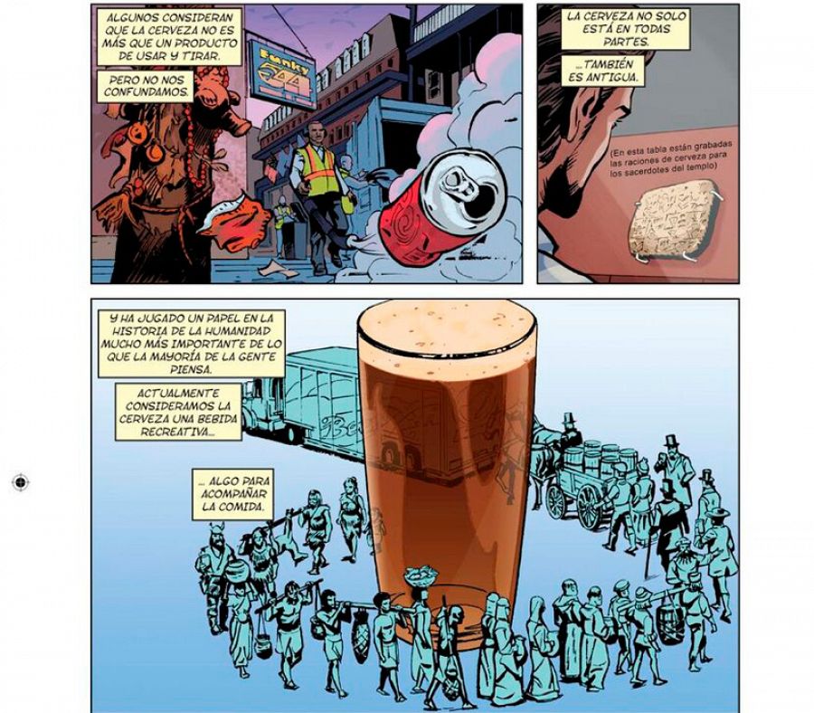 Viñeta de 'La historia en cómic de la cerveza'