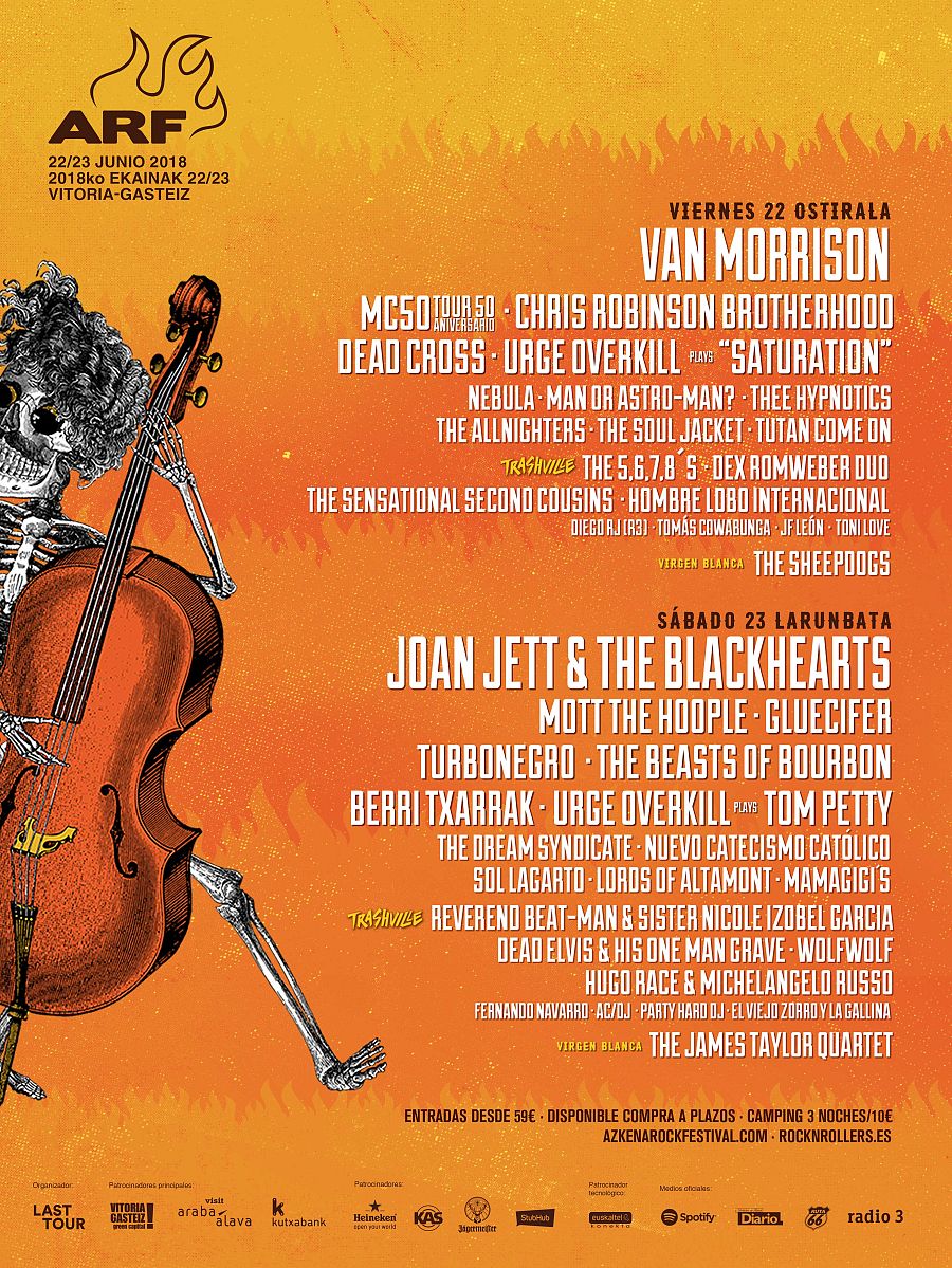 Cartel completo del Azkena Rock Festival 2018