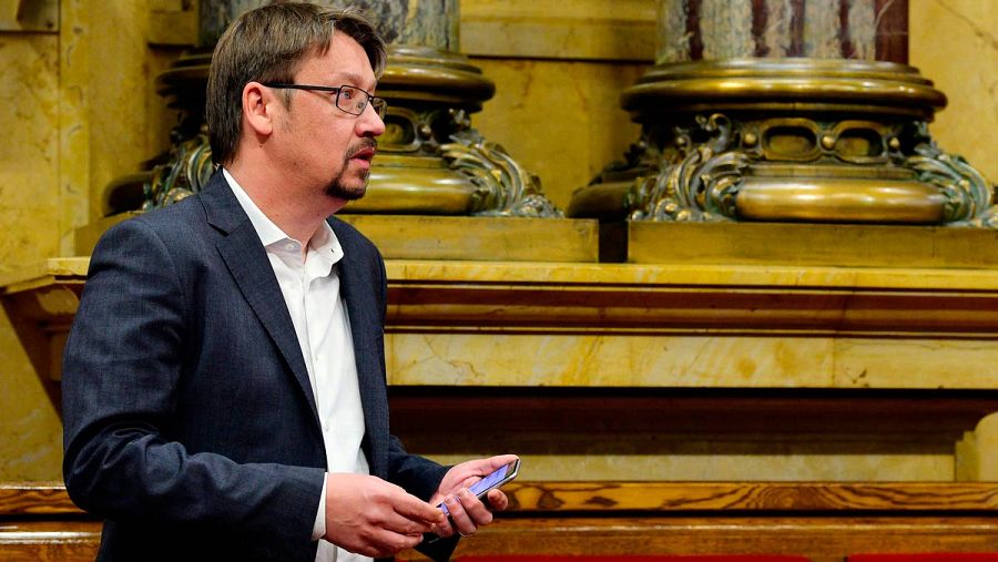El presidente del grupo parlamentario de Catalunya en Comú-Podem, Xavier Domènech.
