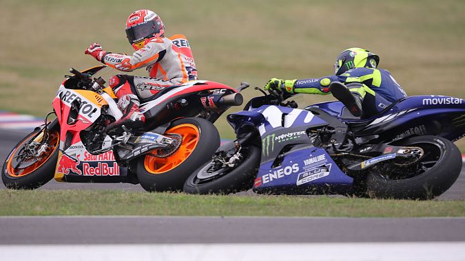 Marc Márquez y Valentino Rossi en el GP de Argentina