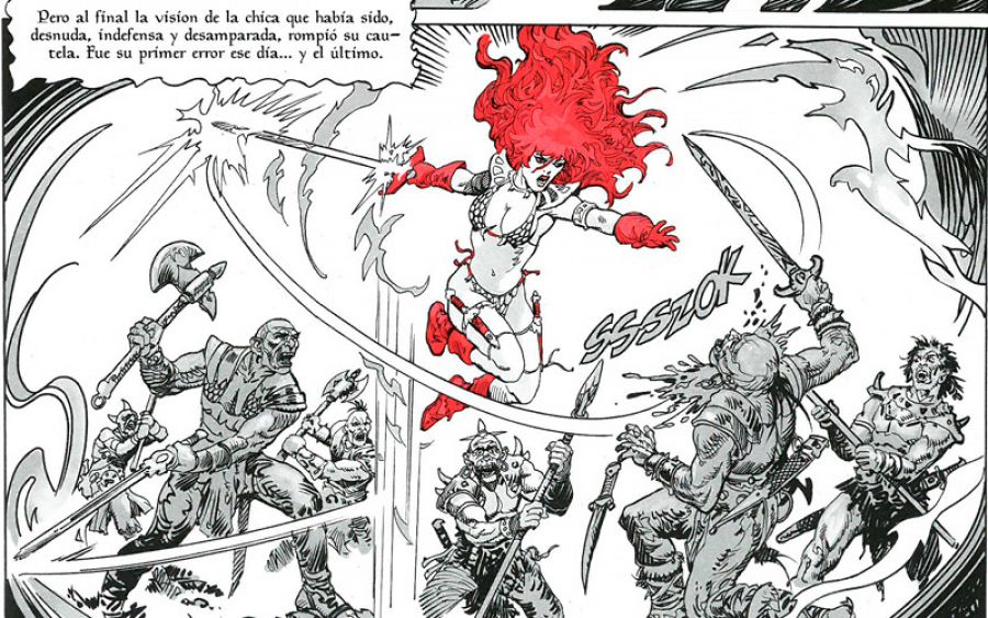 Viñeta de 'Red Sonja. La balada de la diosa roja'