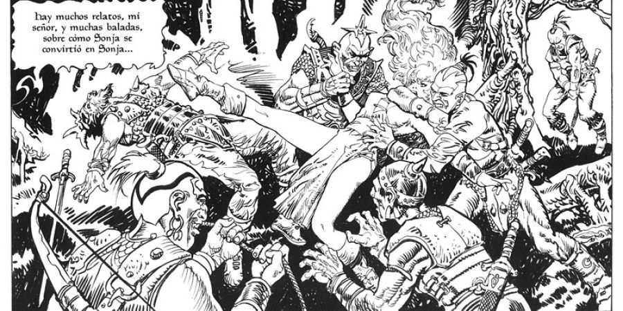 Viñeta de 'Red Sonja. La balada de la diosa roja'
