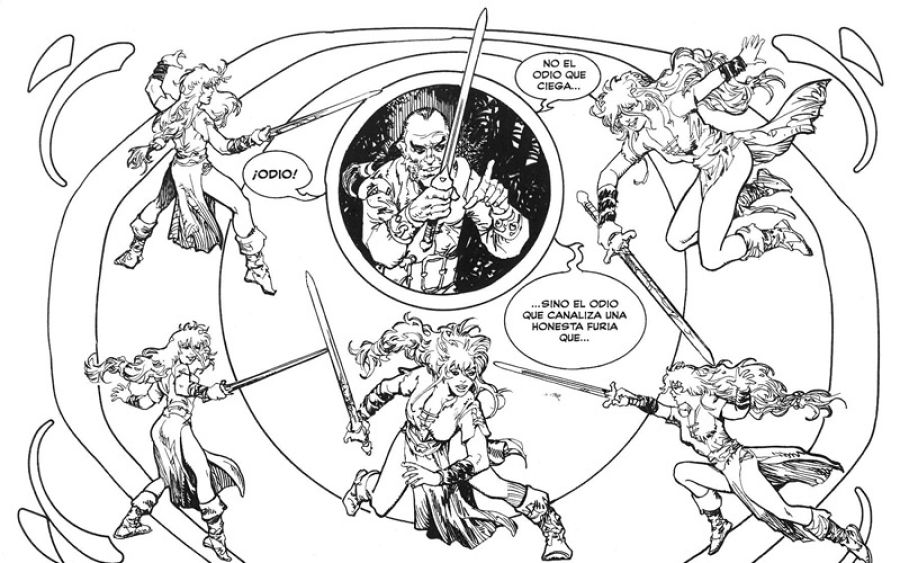 Viñetas de 'Red Sonja. La balada de la diosa roja'