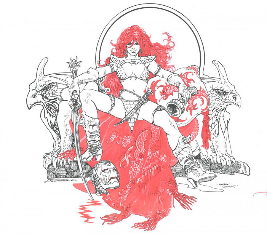 Ilustración de Red Sonja, de Esteban Maroto