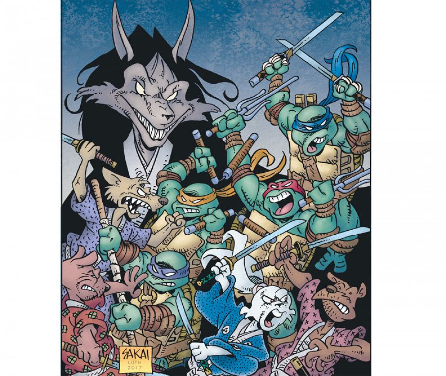 Ilustración de 'Usagi Yojimbo & las Tortugas Ninja'